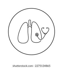 Lungs linear icon. Medicine, pulmonology