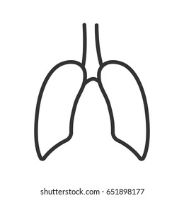 Lungs linear icon. Thin line illustration. Vector isolated outline drawing.