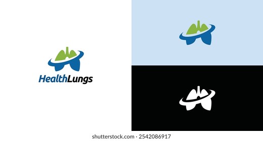 Logotipo dos pulmões. os pulmões cuidam dos projetos do logotipo para o serviço médico e consultam