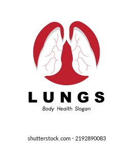 Lungs Logo Design, Body Organ Health Care Vector Illustration