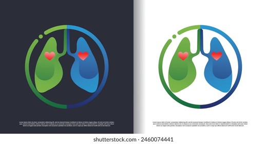 lungs logo design with creative concept premium vector