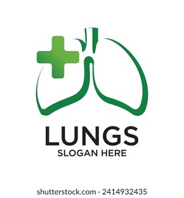 Lungs logo design simple concept Premium Vector