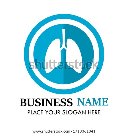 Lungs logo design template illsutration. there are lungs and shield. this is good for medical, education, factory, laboratury, industrial etc