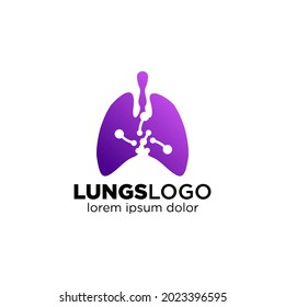 Logo-Design-Vektorgrafik der Lungen, Symbol für das Atemsystem. Farbstil der Gradation. Kreatives Symbol. Design-Inspiration