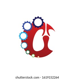 Lungs logo , lungs gear logo designs vector, Lungs With Gear designs template.

