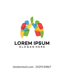 Vetor de design de ícone de logotipo para pulmões