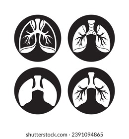 Icono del logotipo del pulmón símbolo de diseño de la ilustración del vector.