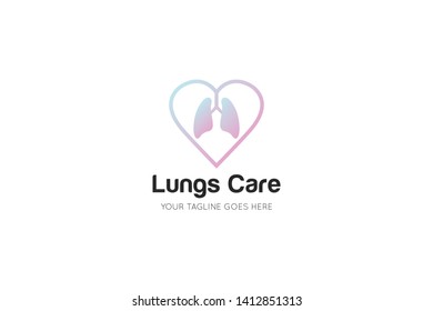 lungs logo and icon vector illustration design template