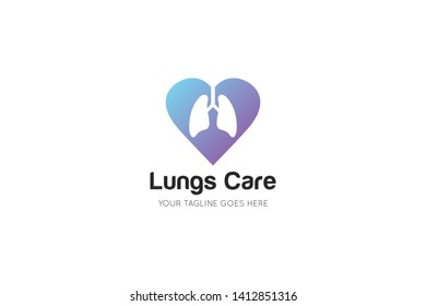 lungs logo and icon vector illustration design template
