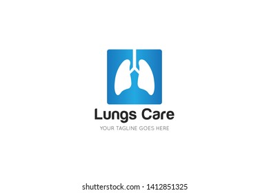 lungs logo and icon vector illustration design template