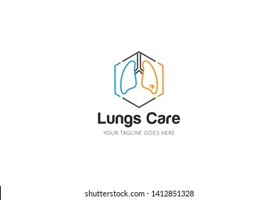 lungs logo and icon vector illustration design template