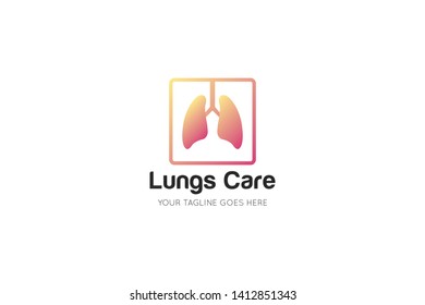 lungs logo and icon vector illustration design template