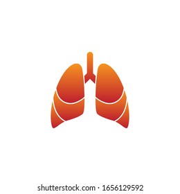 Ilustración vectorial del icono del logotipo de los pulmones.