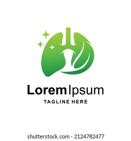 Lungs logo with leaf concept