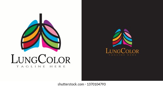 lungs logo with line art design. lung sign or symbol. health of human organs. healthy care and medical icon / emblem. lungs vector. lungs logo. lungs icons. background. vector illustration element