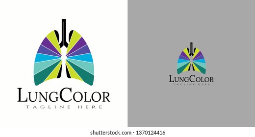 lungs logo with line art design. lung sign or symbol. health of human organs. healthy care and medical icon / emblem. lungs vector. lungs logo. lungs icons. background. vector illustration element