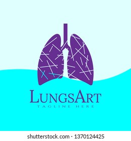 lungs logo with line art design. lung sign or symbol. health of human organs. healthy care and medical icon / emblem. lungs vector. lungs logo. lungs icons. background. vector illustration element