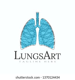 lungs logo with line art design. lung sign or symbol. health of human organs. healthy care and medical icon / emblem. lungs vector. lungs logo. lungs icons. background. vector illustration element