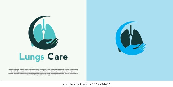 lungs logo with line art design. lung sign or symbol. health of human organs. healthy care and medical icon / emblem. lungs vector. lungs logo. lungs icons. background. vector illustration element