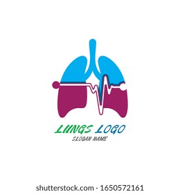 Lungs logo Organ medical Health design template vector