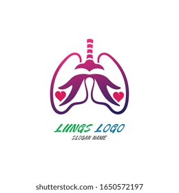 Lungs logo Organ medical Health design template vector