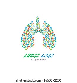Lungs logo Organ medical Health design template vector