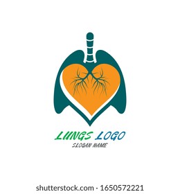 Lungs logo Organ medical Health design template vector