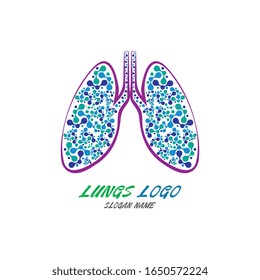 Lungs logo Organ medical Health design template vector