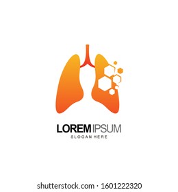lungs logo and technology template