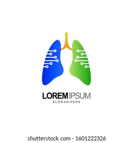 lungs logo and technology template