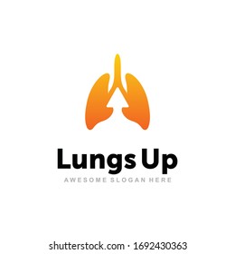 Lungs Up Logo, Lungs Logo Vector