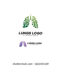 Concepto vectorial del logotipo de los pulmones de los pulmones, plantilla - Vector