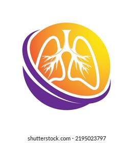Diseño de iconos vectoriales del logotipo de los pulmones