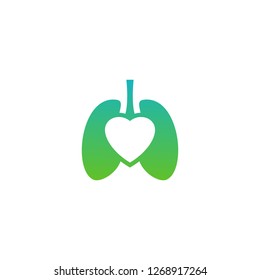 Lungs Love Hearth logo vector concept, Health lungs logo designs template, template - Vector