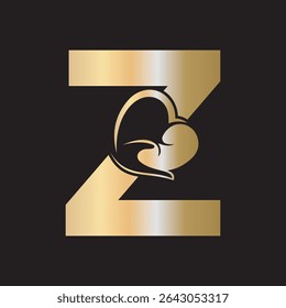 Lungs Love Logo Combine With letter Z vector template