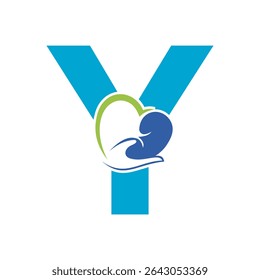 Lungs Love Logo Combine With letter Y vector template