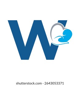 Lungs Love Logo Combine With letter W vector template