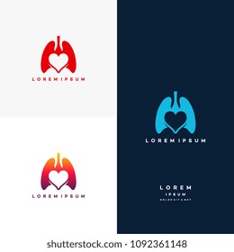 Lungs Love logo designs vector, Lungs Care designs template logo, design concept, logo, logotype element for template