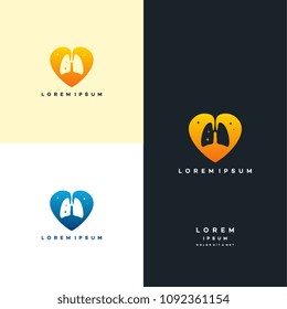 Lungs Love logo designs vector, Lungs Care designs template logo, design concept, logo, logotype element for template
