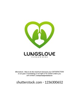 Lungs Love logo designs vector, Lungs Care designs template logo