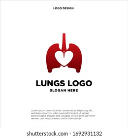 Lungs Love logo designs vector, Lungs Care designs template logo, design concept, logo, logotype element for template