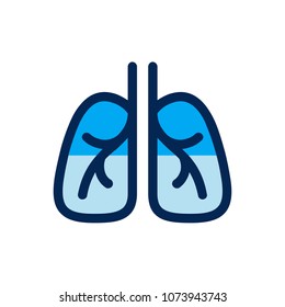 Lungs and medical icon concept. Available in vector. Fullfiled color style. 