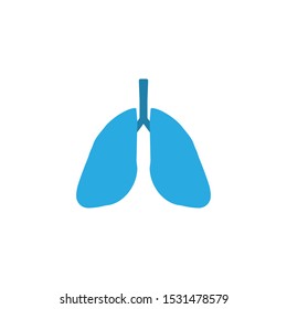 Lungs, medical icon. Vector illustration, flat design.