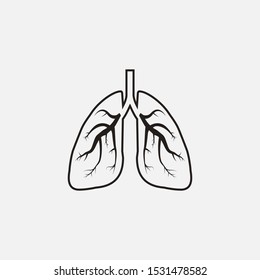 Lungs, medical icon. Vector illustration, flat design.