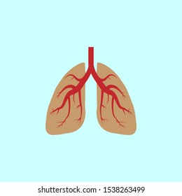 Lungs, medical icon. Vector illustration, flat design.