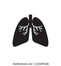 Lungs Medical Vector Icon, Respiratory System Icon