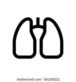 Lungs mini line, icon, background and graphic. The icon is black and white, linear  flat, vector, pixel perfect, minimal, suitable for web and print. 