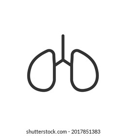 Lungs minimal line icon. Web stroke symbol design. Lungs sign isolated on a white background. Premium line icon.