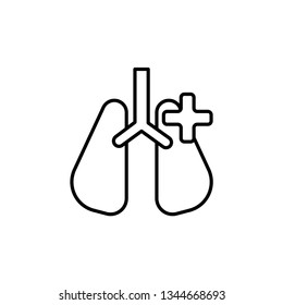 Lungs modern simple outline vector icon