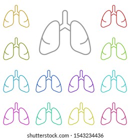 Lungs multi color icon. Simple thin line, outline vector of biology icons for ui and ux, website or mobile application